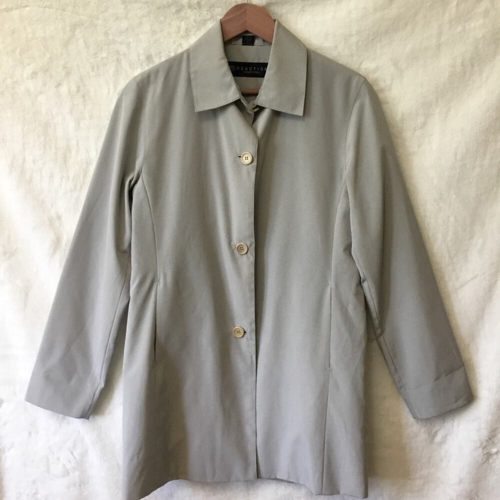 Kenneth Cole Reaction Light Gray Classic Rain Coat - Picture 2 of 14